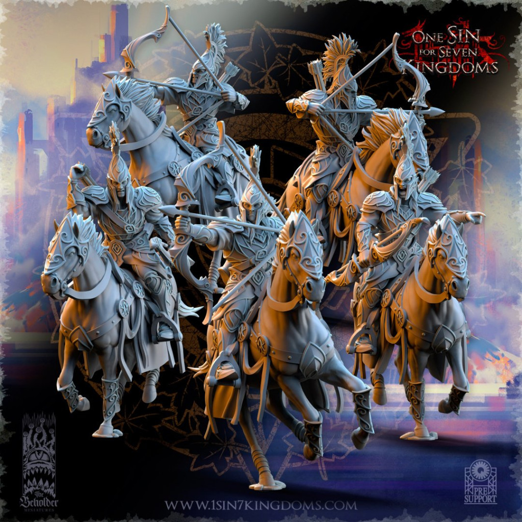 The Beholder Miniatures - Elfes - Archers de Cavalerie
