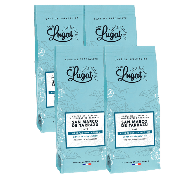 Café en grains : Costa Rica - San Marco de Tarrazu - 1kg - Cafés Lugat