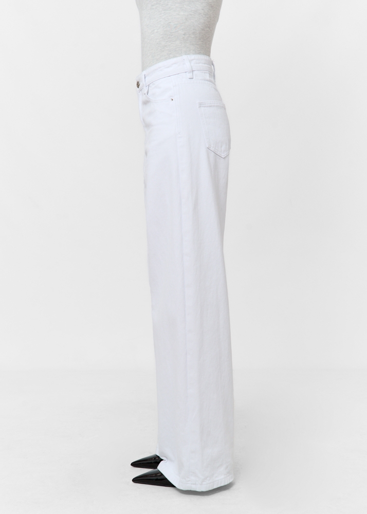 Wide leg classic jeans wit