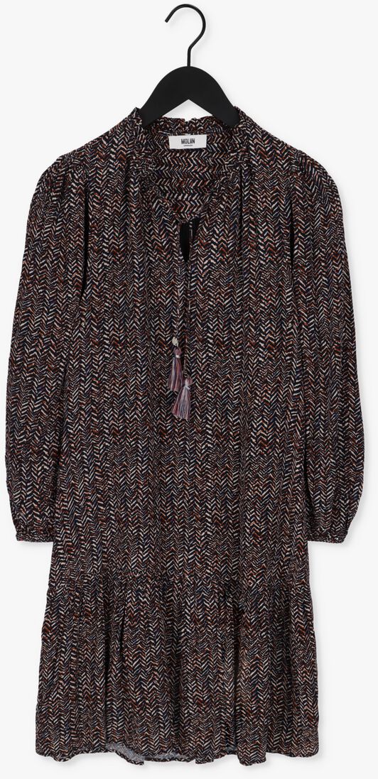 MOLIIN bruine moliin midi jurk ria