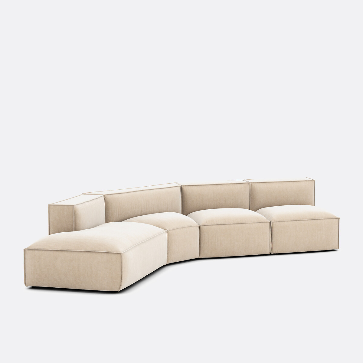 LA REDOUTE INTERIEURS<br>Sofá de 4 peças esquerdo veludo Vintage Seven