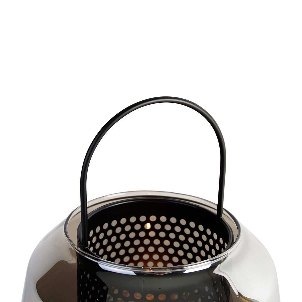 Art deco tafellamp zwart met smoke glas 23 cm - Kevin