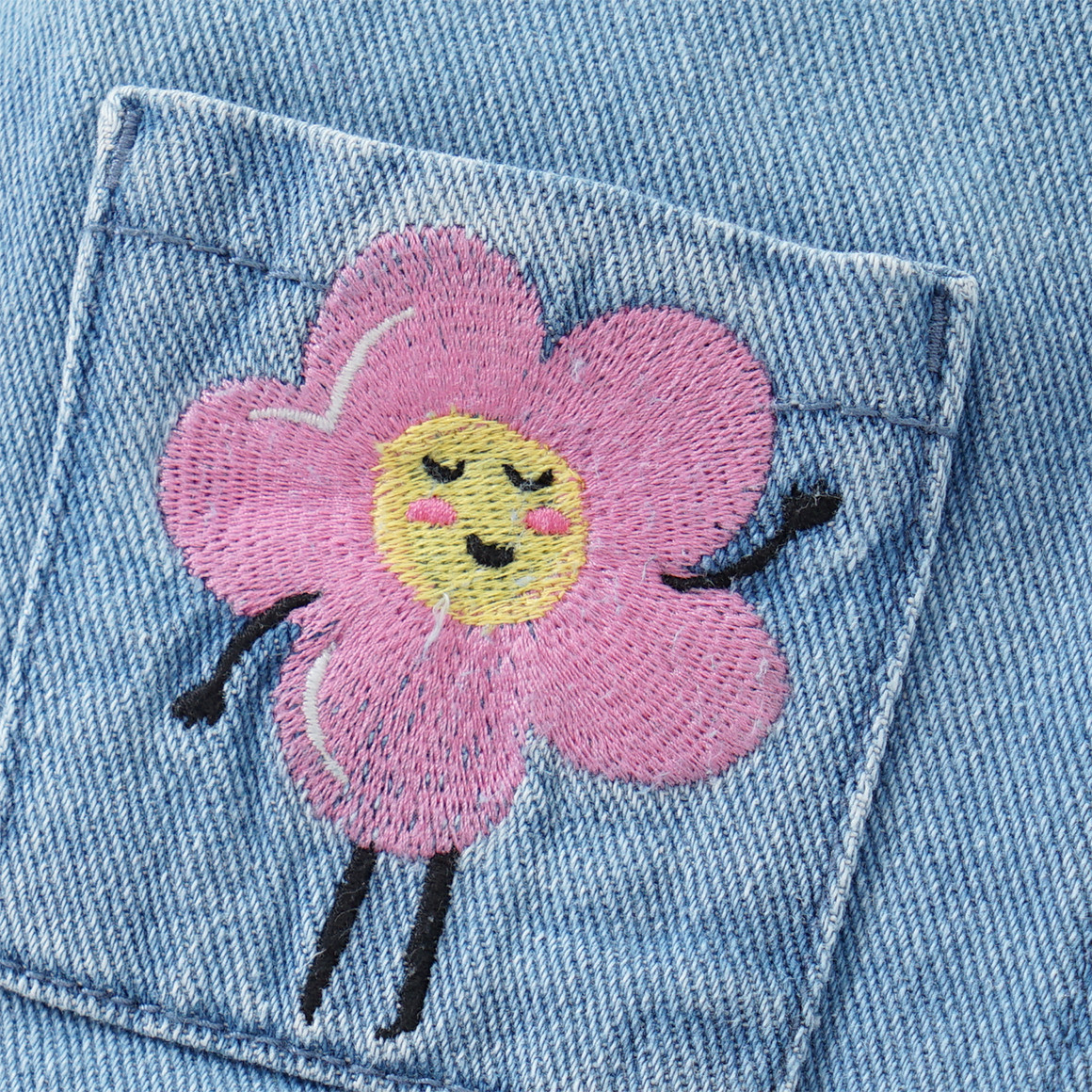 Topomini Baby Jeansjacke mit Stickereien hellblau
