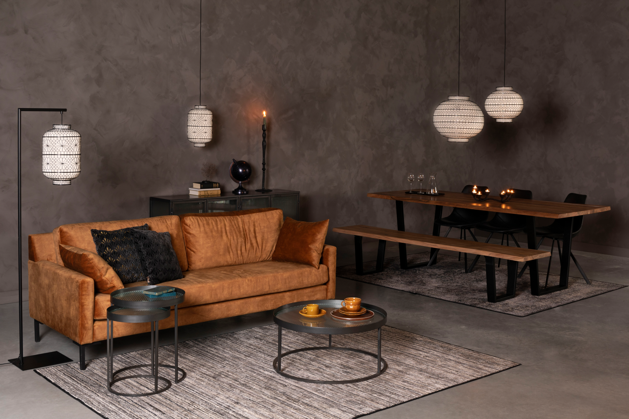 Dutchbone hanglamp Ming rond 45