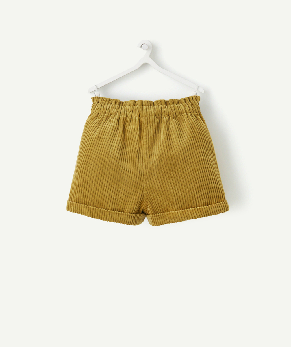SHORT BÉBÉ FILLE EN VELOURS CÔTELÉ MOUTARDE