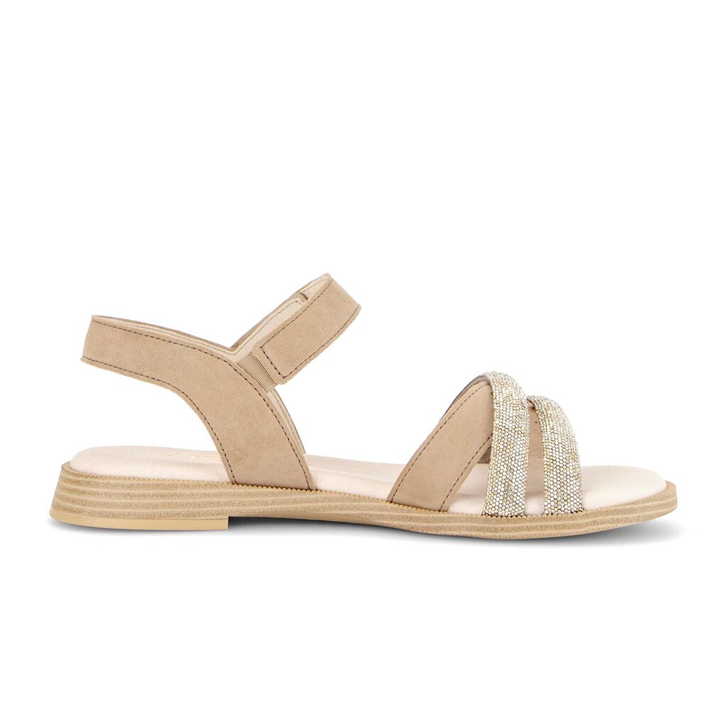 Sandal met riempjes beige