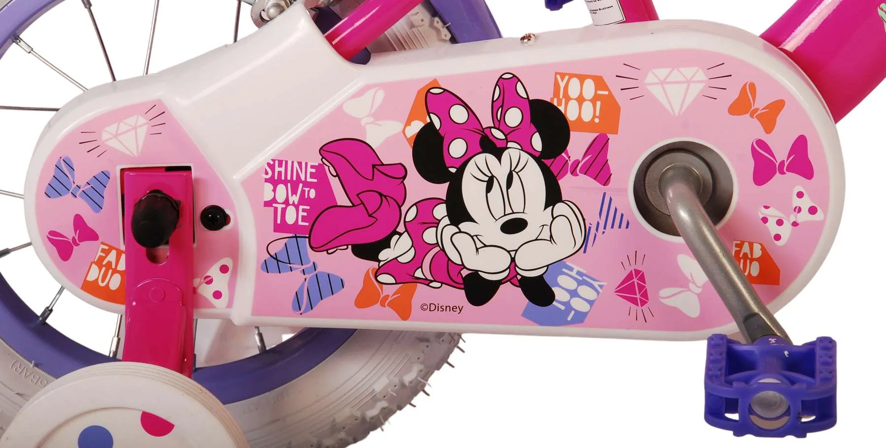 Kinderfahrrad Disney Minnie für Mädchen 12 Zoll Kinderrad in Rosa