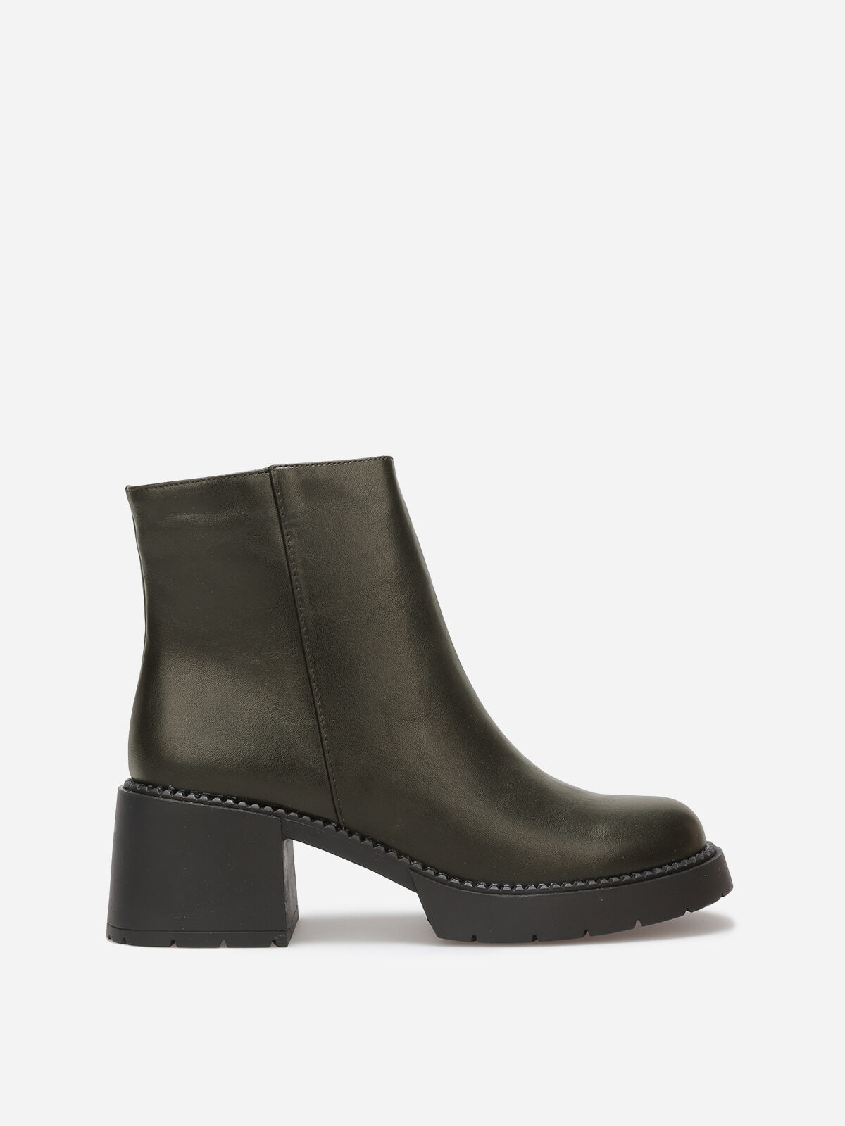 Bottines à talon et semelle crantés- Vert