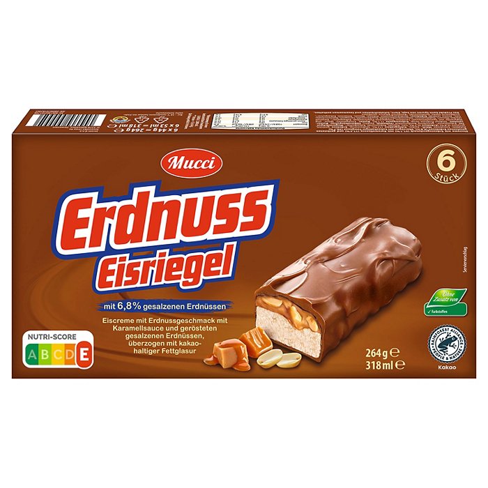 MUCCI Eisriegel 318 ml, Schoko Erdnuss