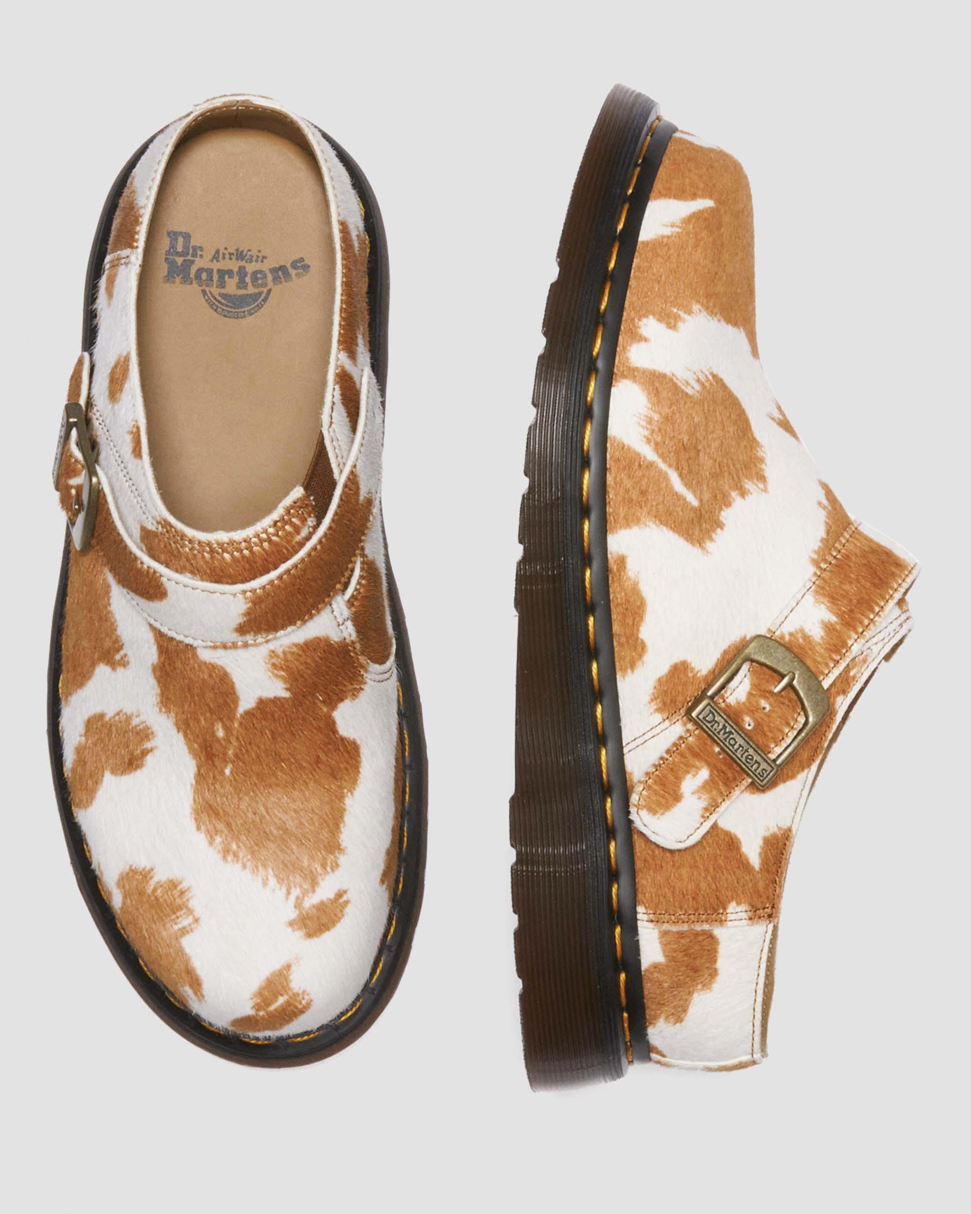 Isham Hair-On Cow Print Slingback Mules