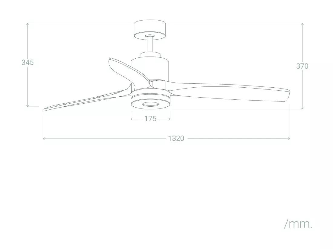 Ventilateur de Plafond Silencieux Mersin Bois & Blanc 132 cm Moteur DC Télécommande Sans lumière