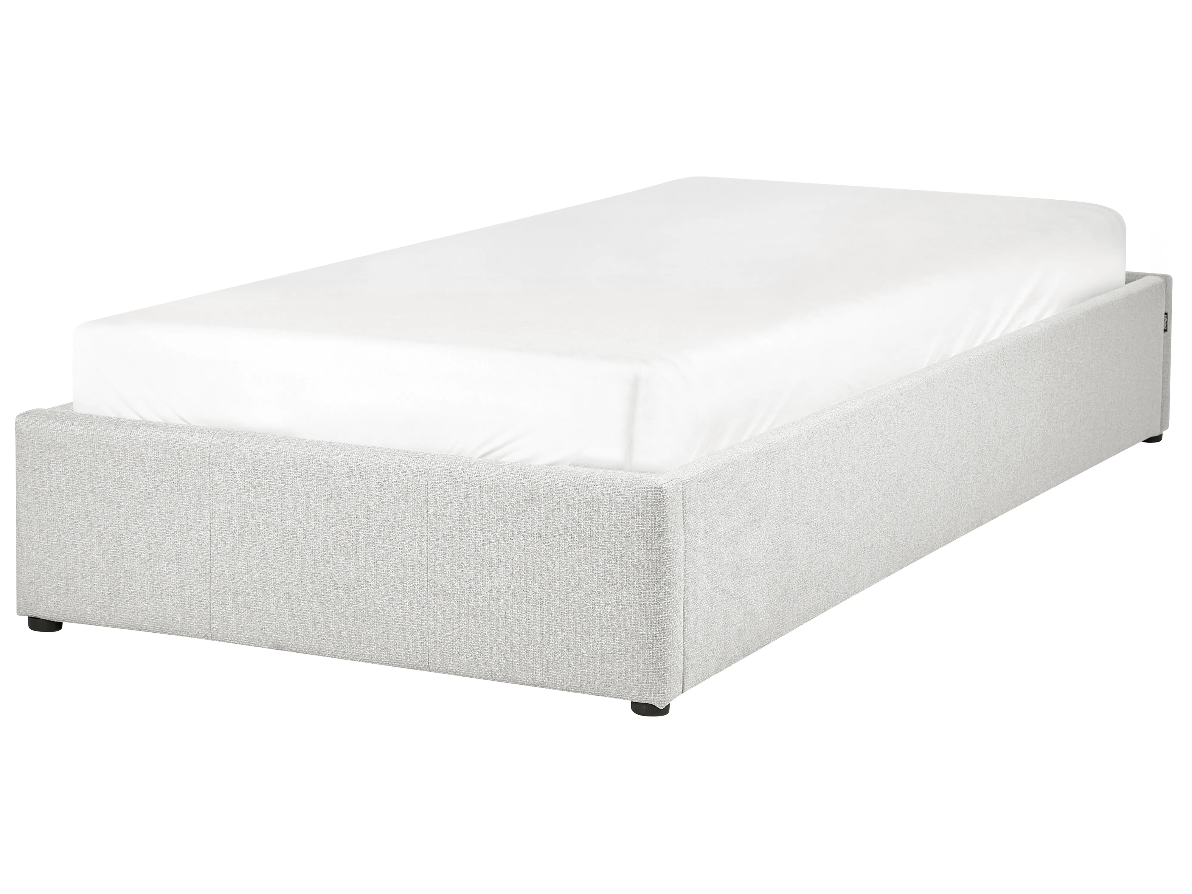 Opbergbed zonder hoofdbord Stof DINAN 90 x 200 cm Lichtgrijs