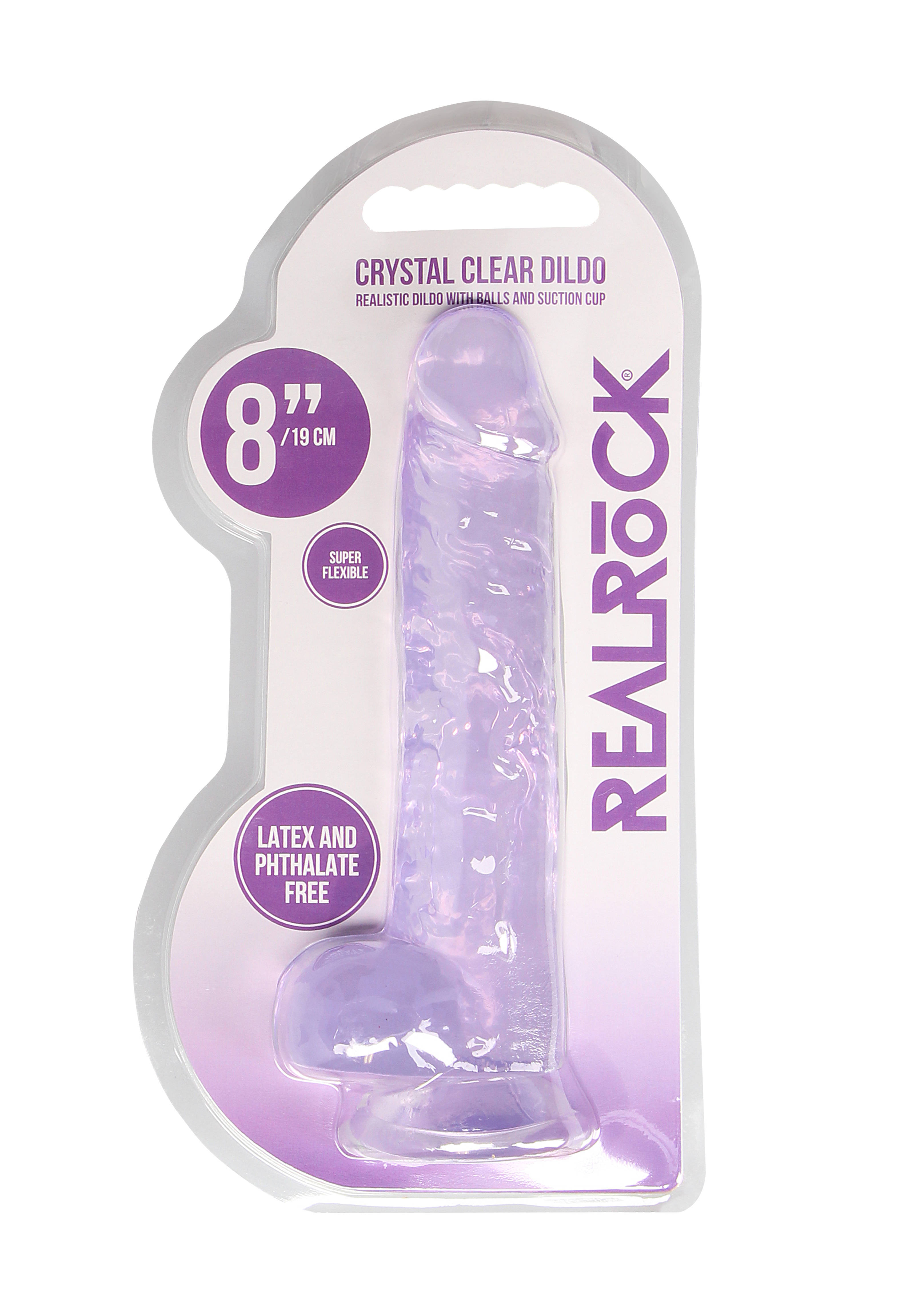 RealRock realistische dildo met scrotum -  21 cm - paars