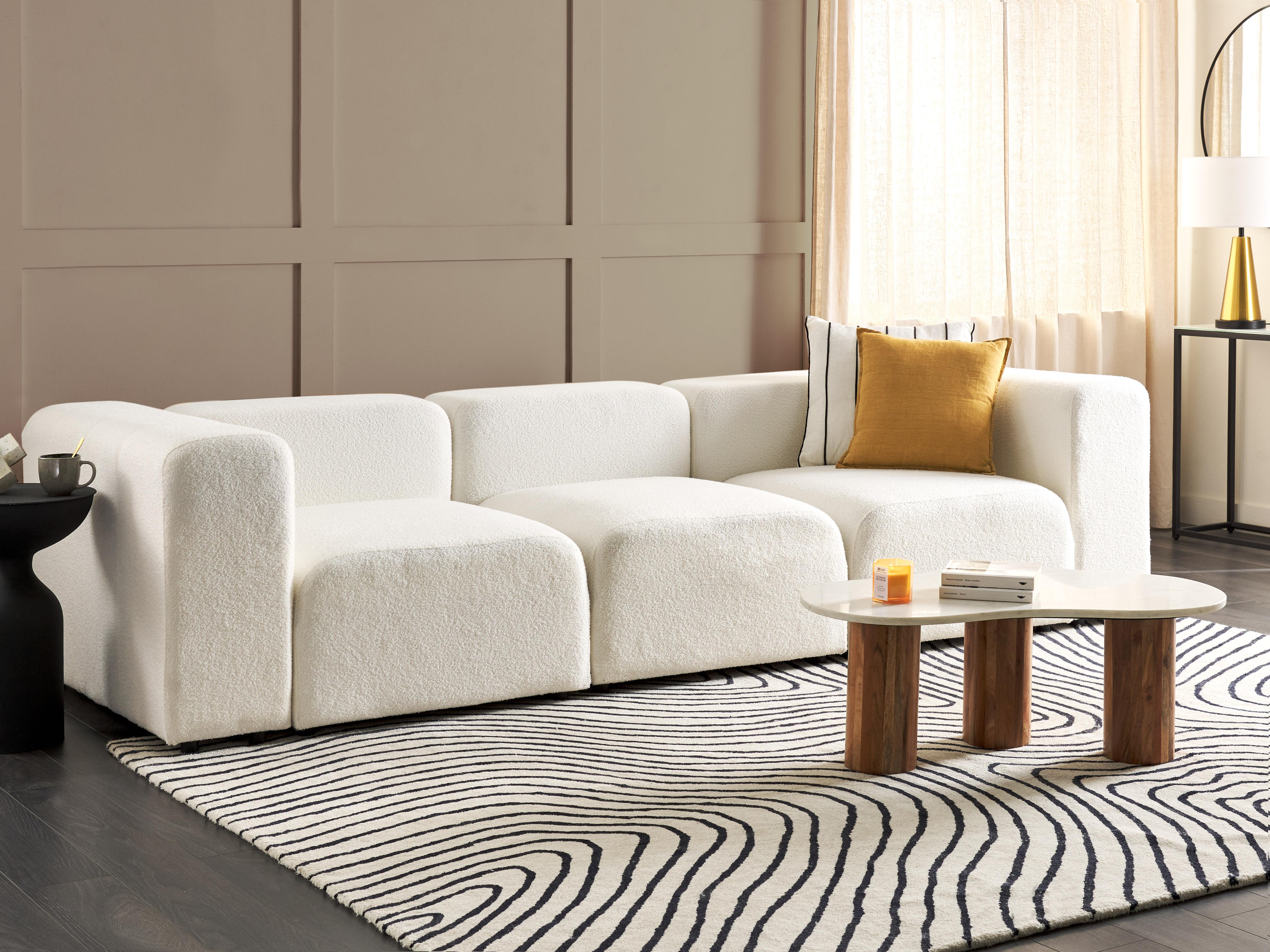 Modulaire bank 3-zits FALSTERBO Bouclé Wit