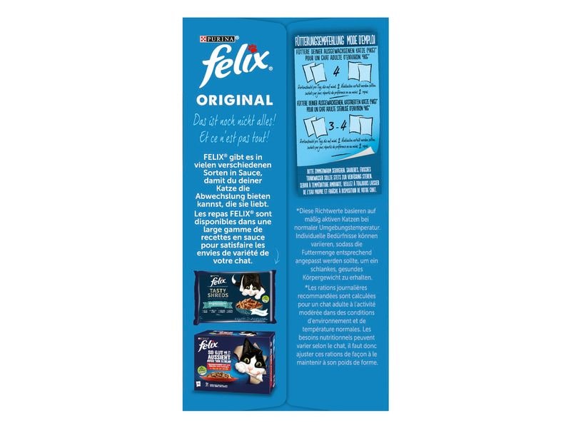 Felix Nassfutter Fleisch & Geflügel in Sauce, 12 x 85g Alleinfuttermittel für Katzen