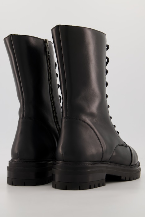 Leder-Schnürboots, Nappaleder, Neoprenferse, Weite H