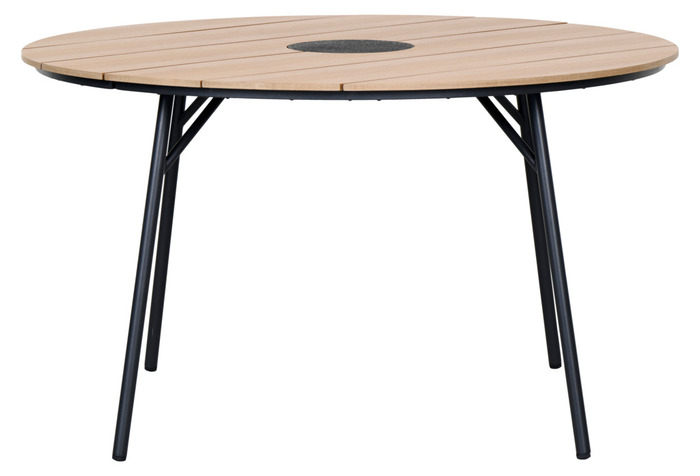 Havebord Montana teaklook Ø130 cm - Sunlife