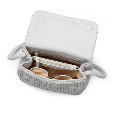 Damen-Handtasche geknüpft, hellgrau