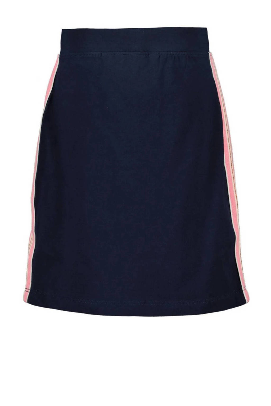 Tom Tailor rok met contrastbies en contrastbies donkerblauw/roze
