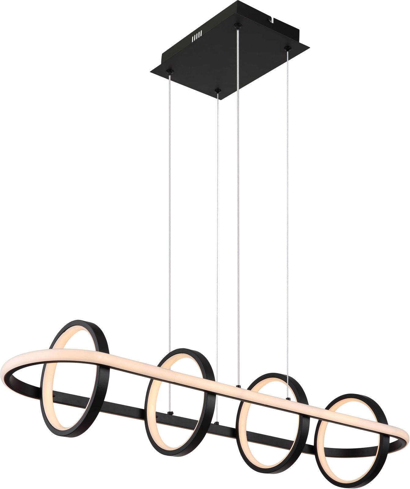 LED-Hängeleuchte - schwarz-weiß - Memoryfunktion - 90 cm