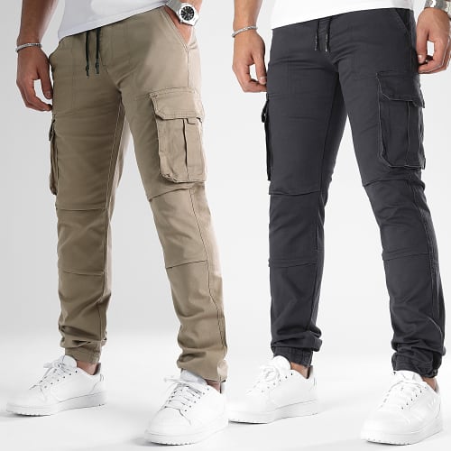 Lot De 2 Pantalons Cargo 1070318 Gris Anthracite Beige