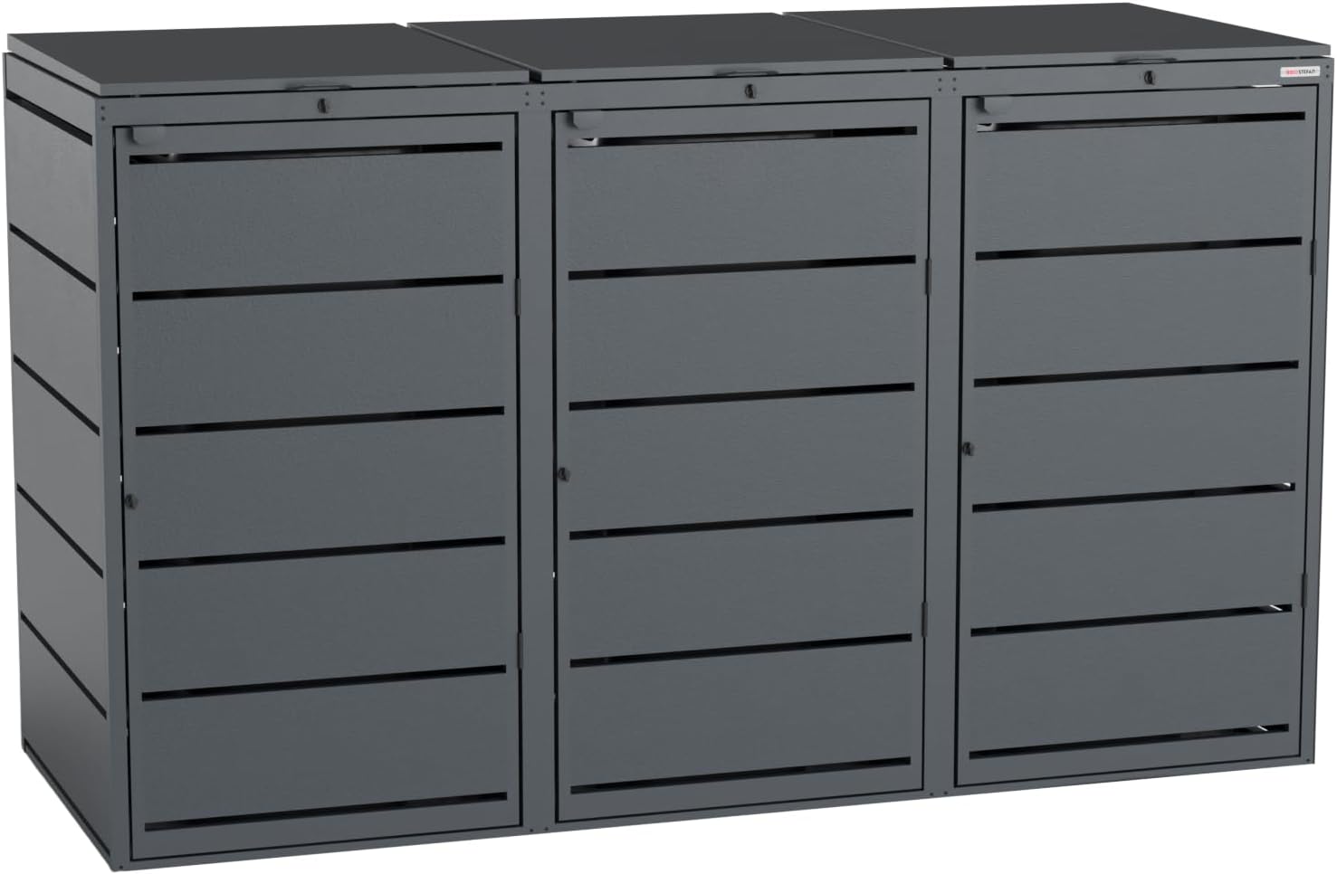 Dagobert Mülltonnenbox 3er Set für 240 Liter Mülltonne | verzinkter Stahl | robuste Mülltonnenverkleidung | Müllbox, Müllhaus | verwendbar als Paketbox | Box für Mülltonnen | Anthrazit