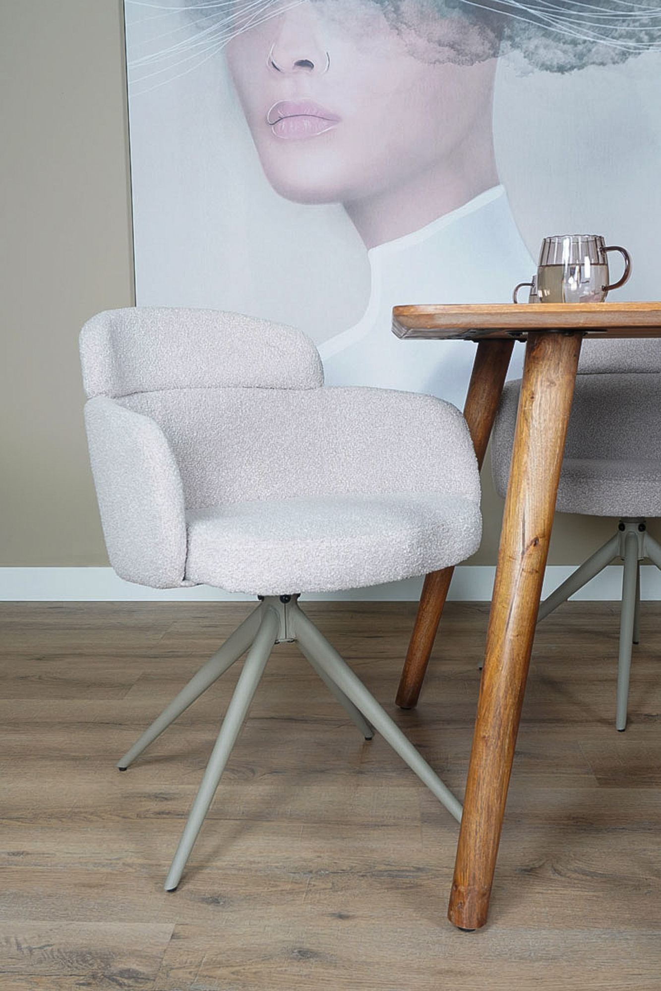 Eetkamerstoel Chase Boucle Brown