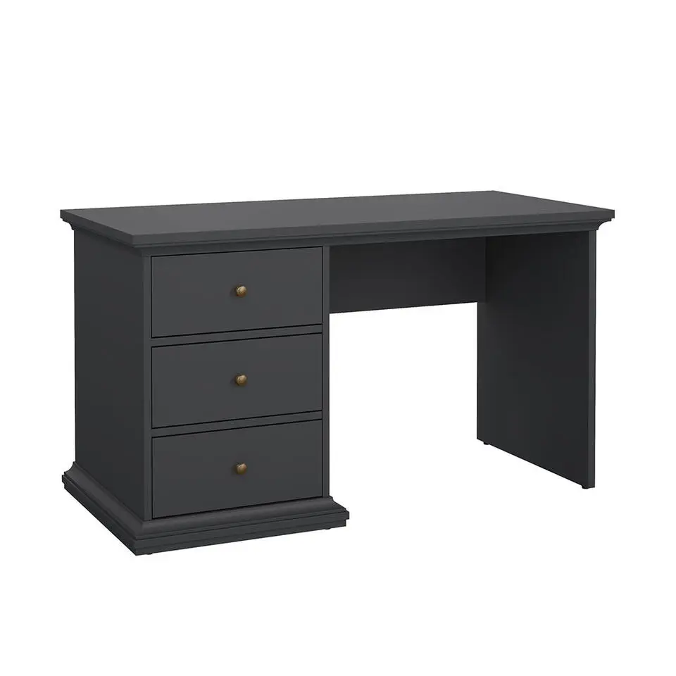 Hioshop Venedig bureau 3 lades mat grijs