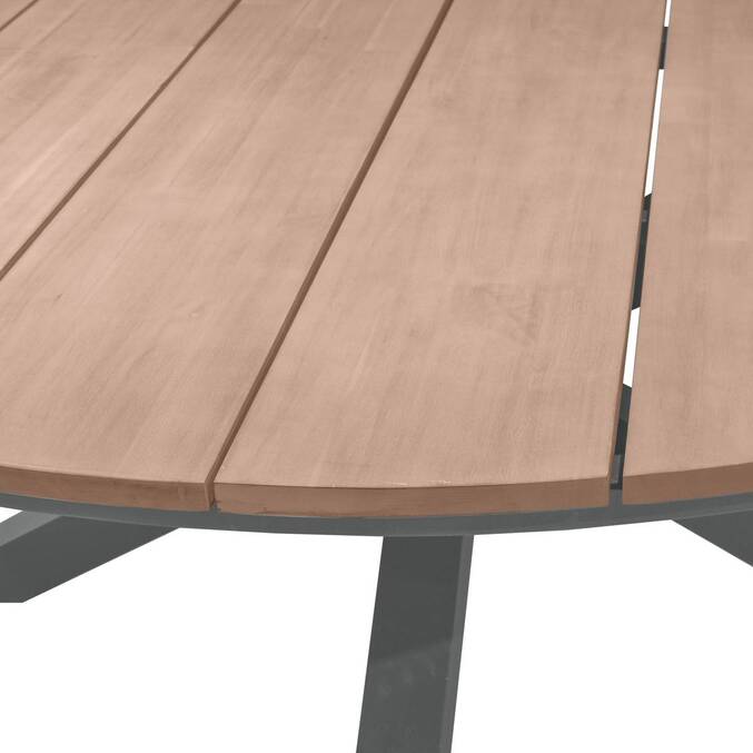 Table de jardin ronde ORIENGO Acacia & Graphite