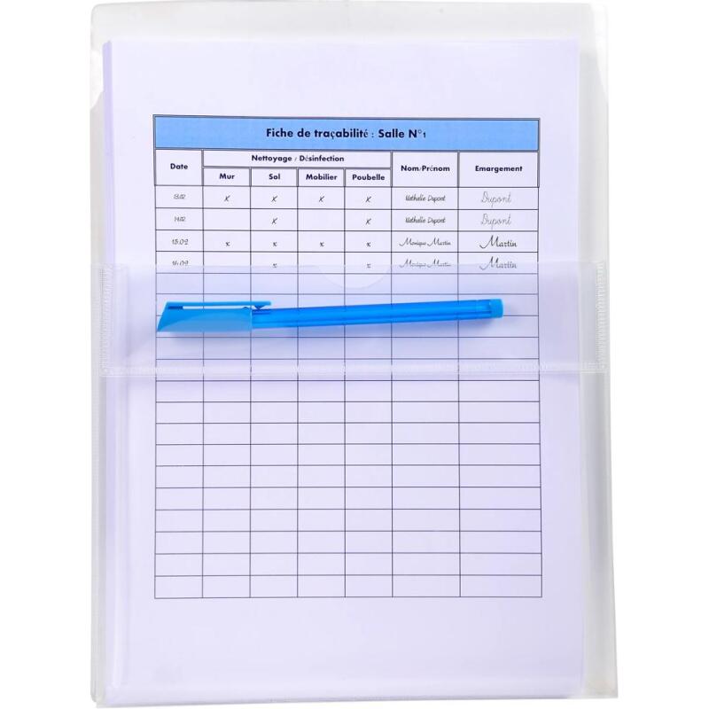 Sachet de 2 pochettes adhésives à soufflet - PP Haute Qualité 20/100e - A4 - Cristal