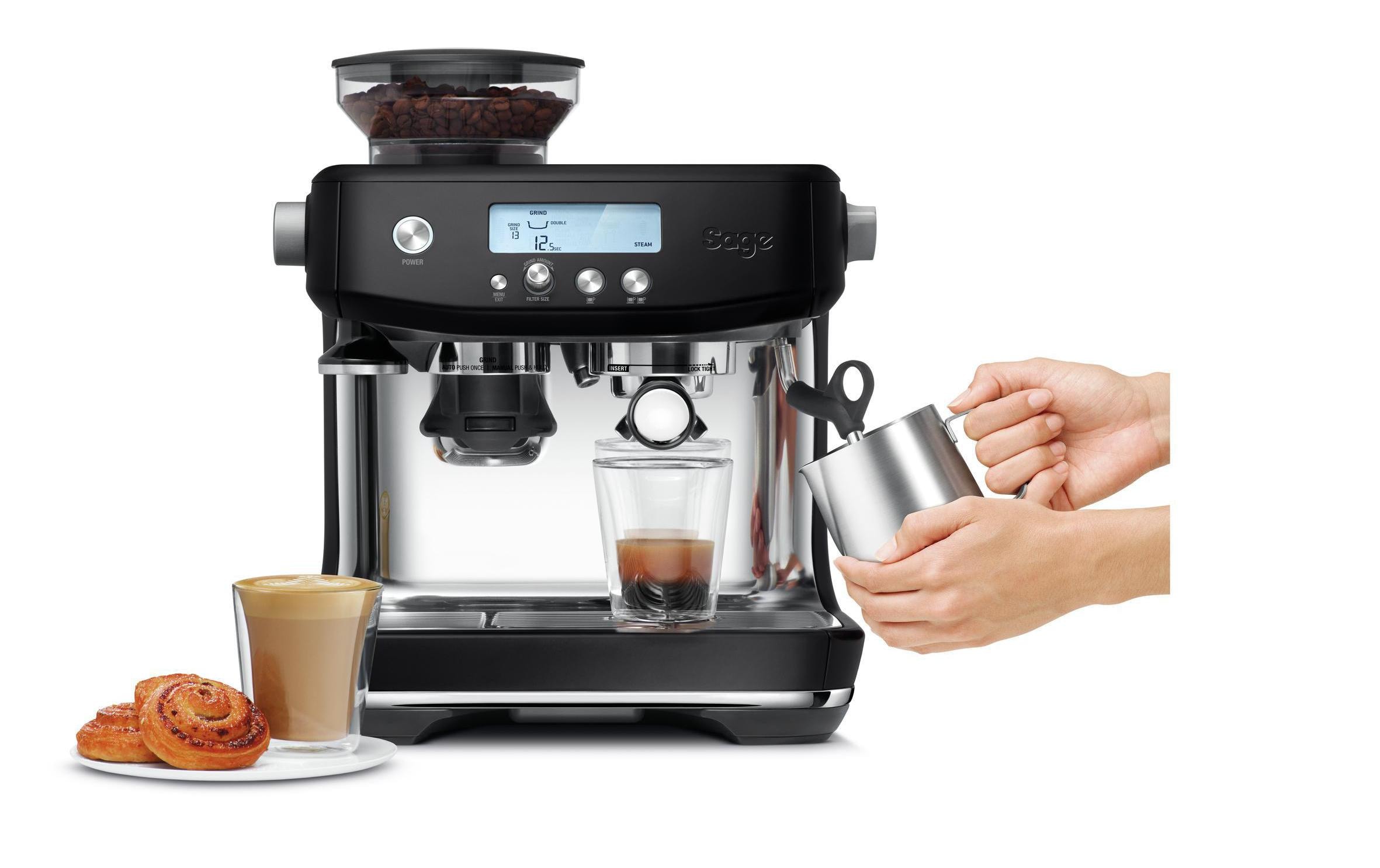 Siebträgermaschine Barista Pro Schwarz<br>Professionelle Espressomaschine, schwarz