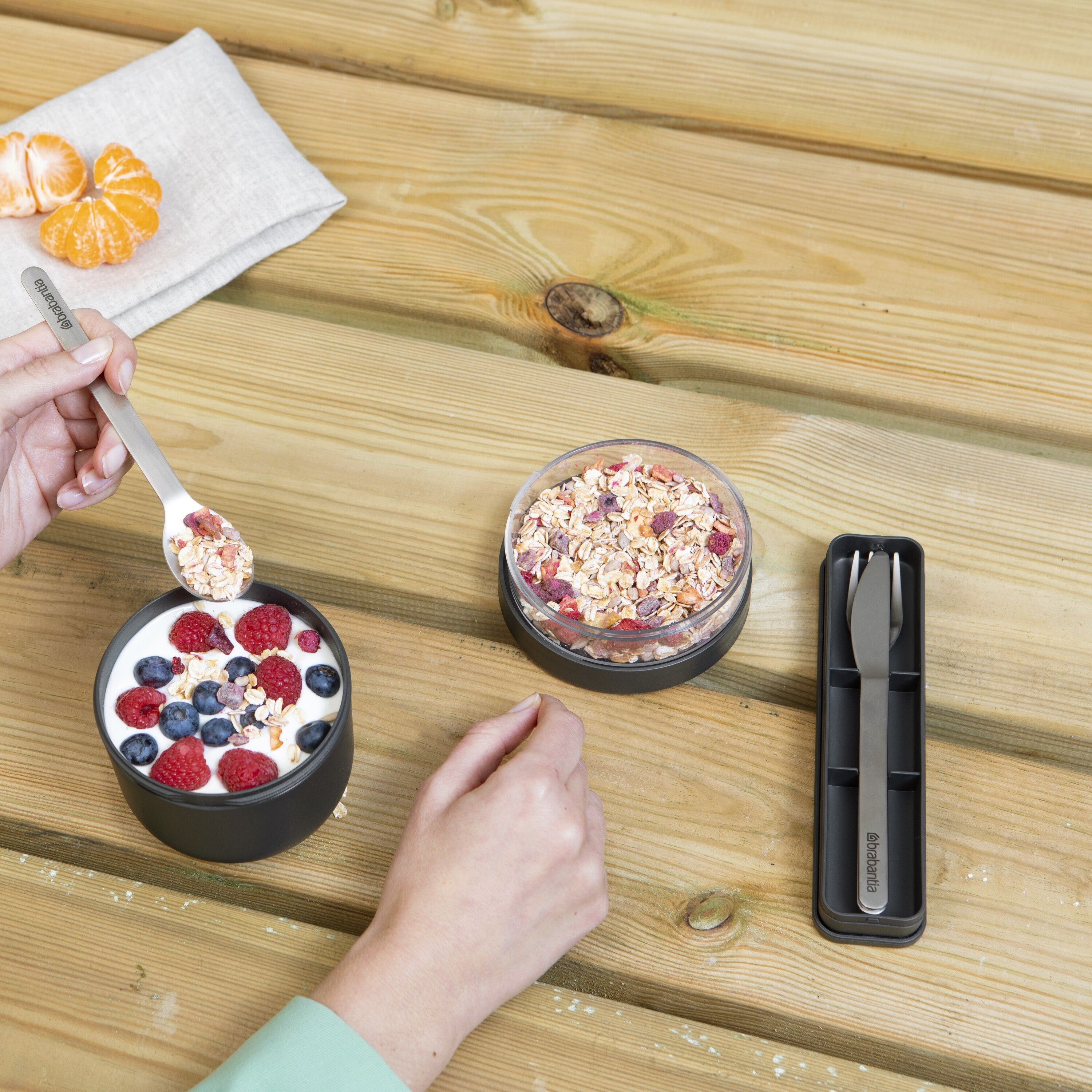 Brabantia Make & Take Bestekset 3-delig - to Go - Dark Grey