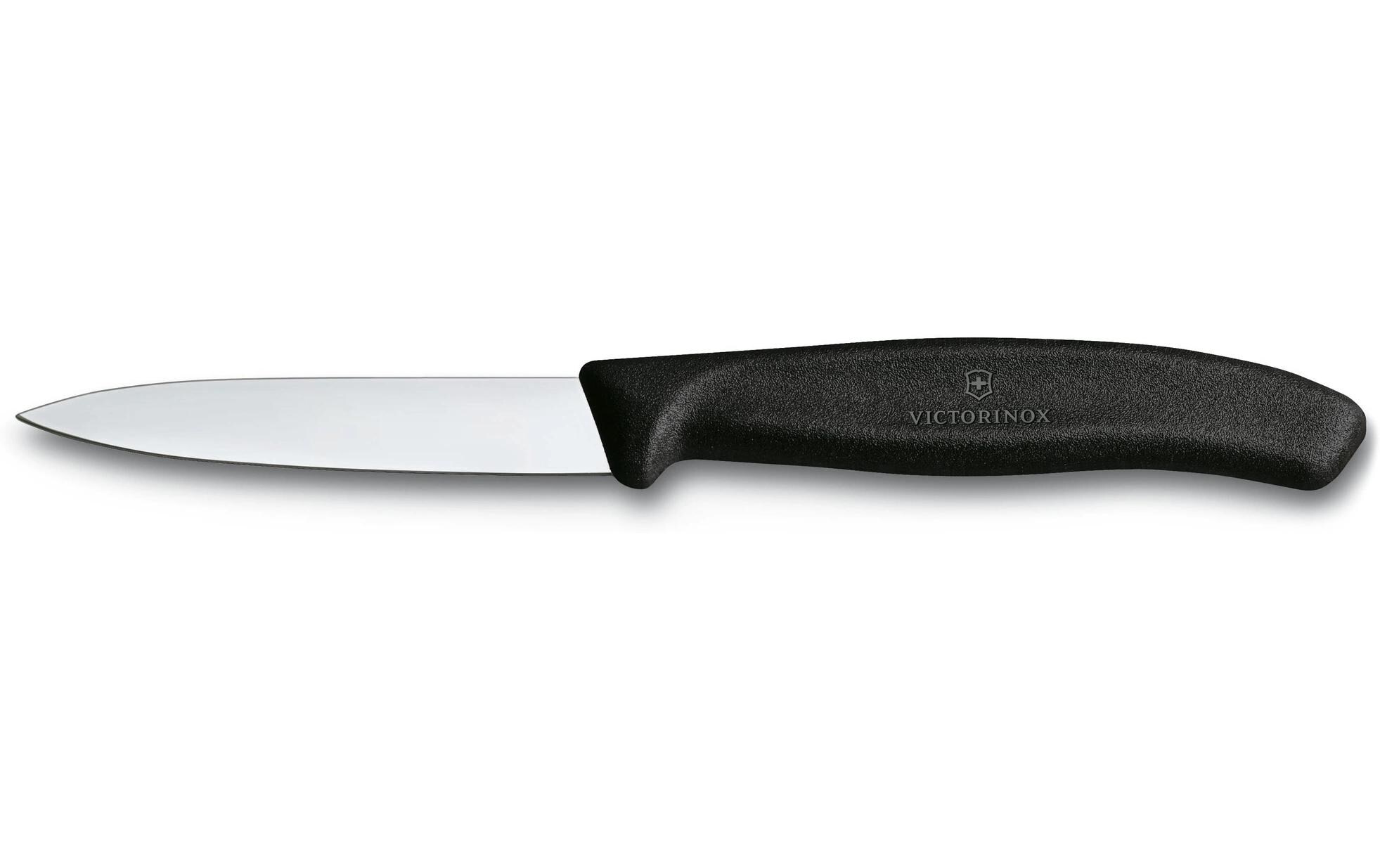 Gemüsemesser 8 cm, SchwarzRüstmesser mit glattem Schliff