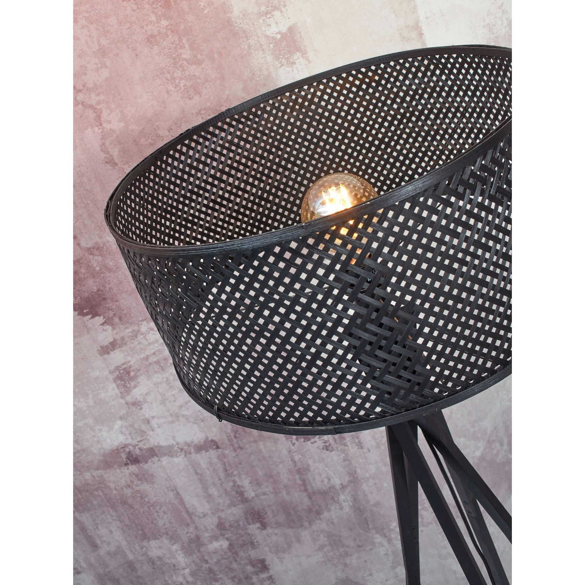GOOD&MOJO Vloerlamp Java - Bamboe Zwart - Ã50x146cm