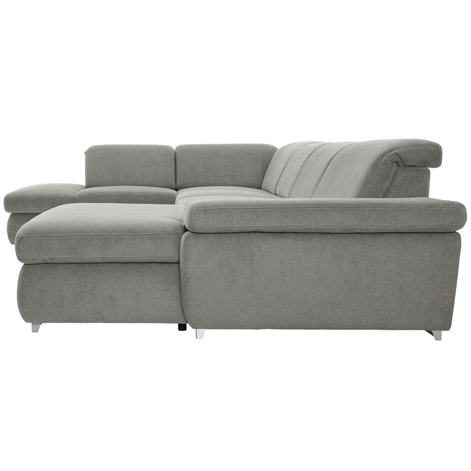 polsterpower Boxspring-Wohnlandschaft - Belle silver - Basismodell - Recamiere rechts