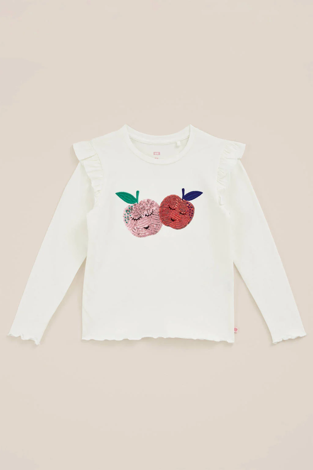 WE Fashion longsleeve ecru met pailletten