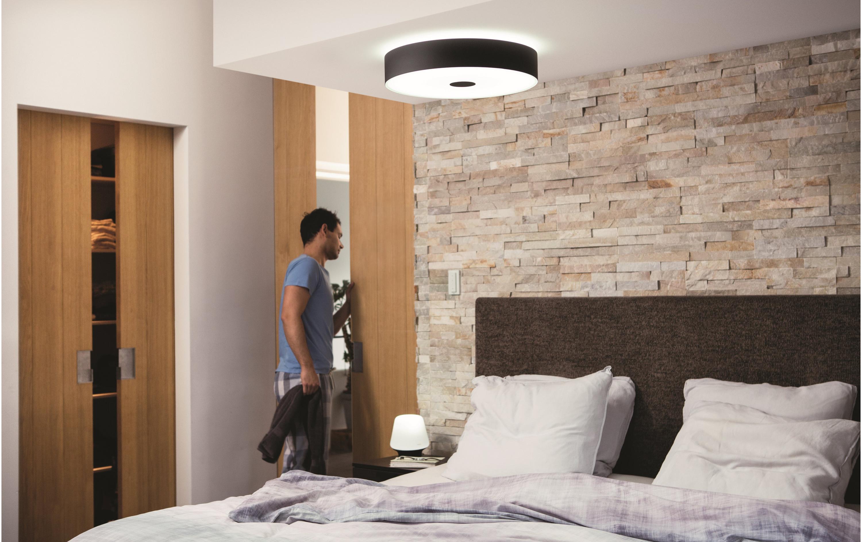 White Amb. Fair Deckenleuchte schwarz 2750 lm + Dimmschalter<br>LED Deckenlampe
