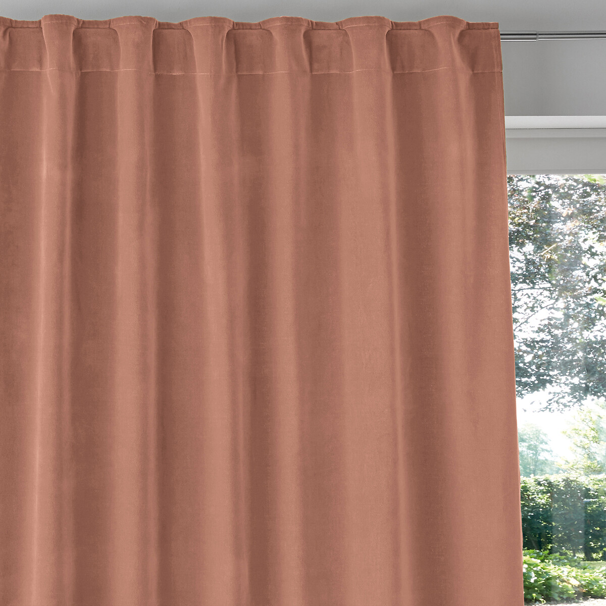 LA REDOUTE INTERIEURS<br>Cortina de veludo com acabamento em laços ocultos, Veludo