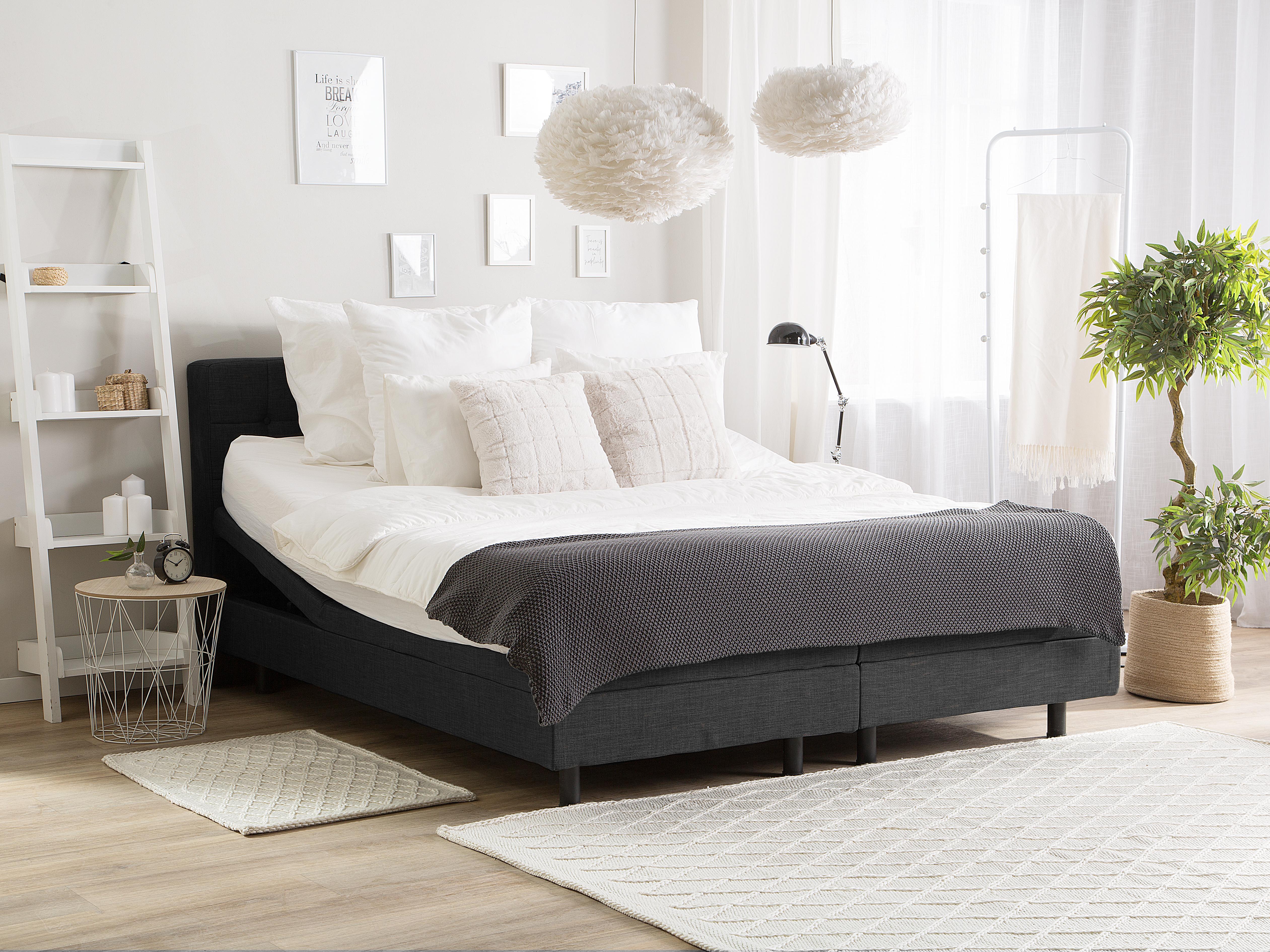 Verstelbaar bed Stof DUKE 160 x 200 cm Donkergrijs