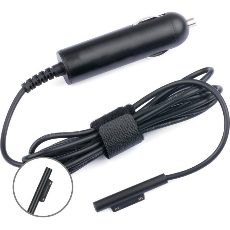 DLH Chargeur voiture allume-cigare 45W pour Microsoft Surface Pro / Go / laptop