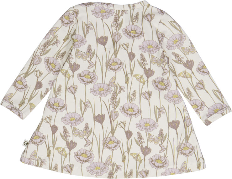 Müsli by Green Cotton Crocus l/s dress baby Balsam cream/orchid/corn