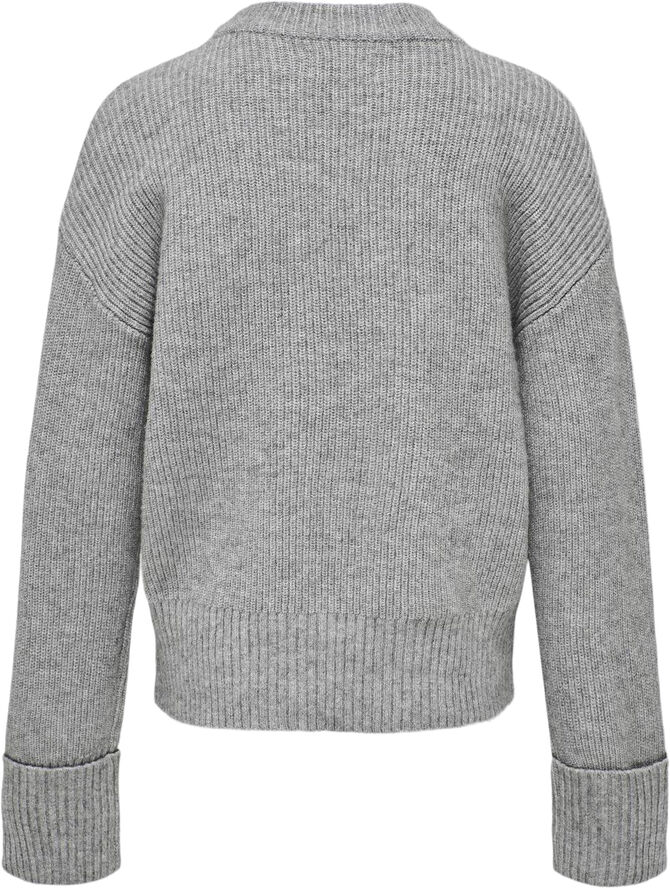 ONLY KOGANNE LS FOLD UP PULLOVER KNT Grå