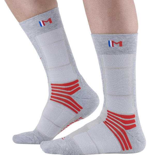Chaussette randonnée MONNET TREK AIR GRIS ROUGE