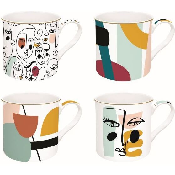 Coffret 4 mugs 30 cl - Modernism - Coffee Mania