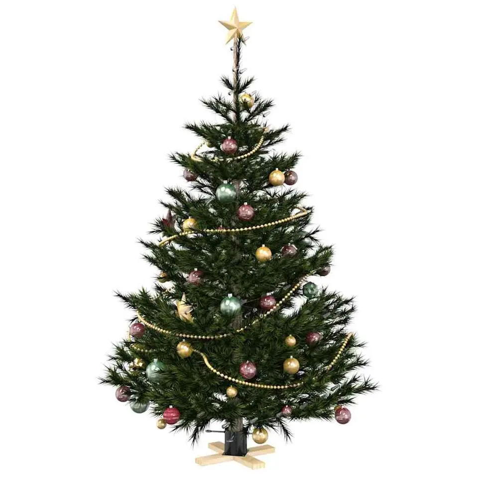 vidaXL - Kerstboomstandaard 50x50x16 cm - Zwart - Massief grenenhout