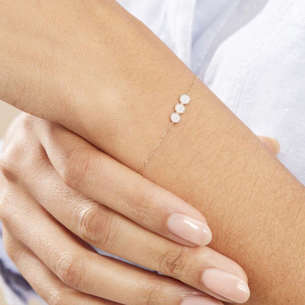 Bracelet Or Jaune Caleb Oxydes De Zirconium