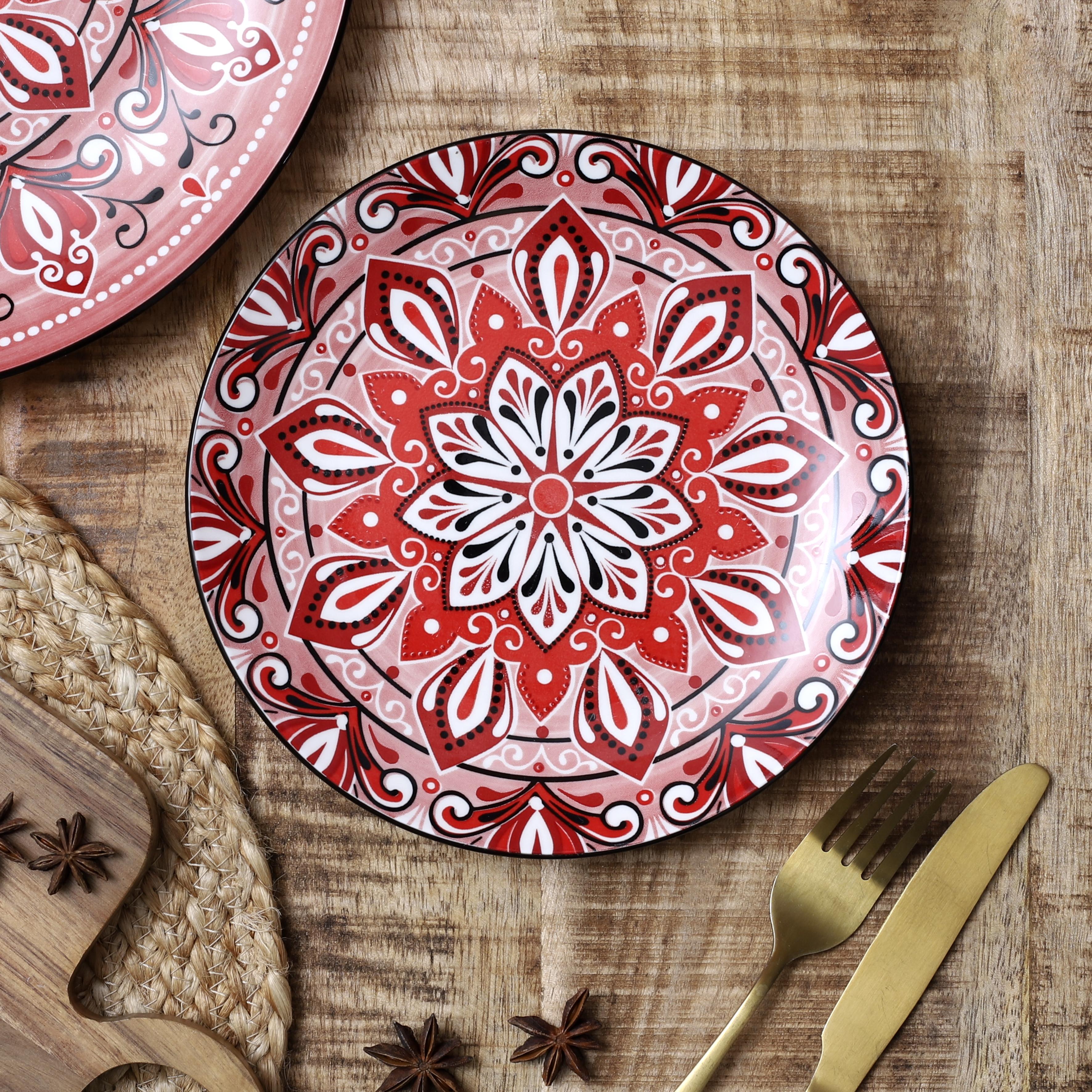 ASSIETTE JAIPUR ROUGE D.19CM