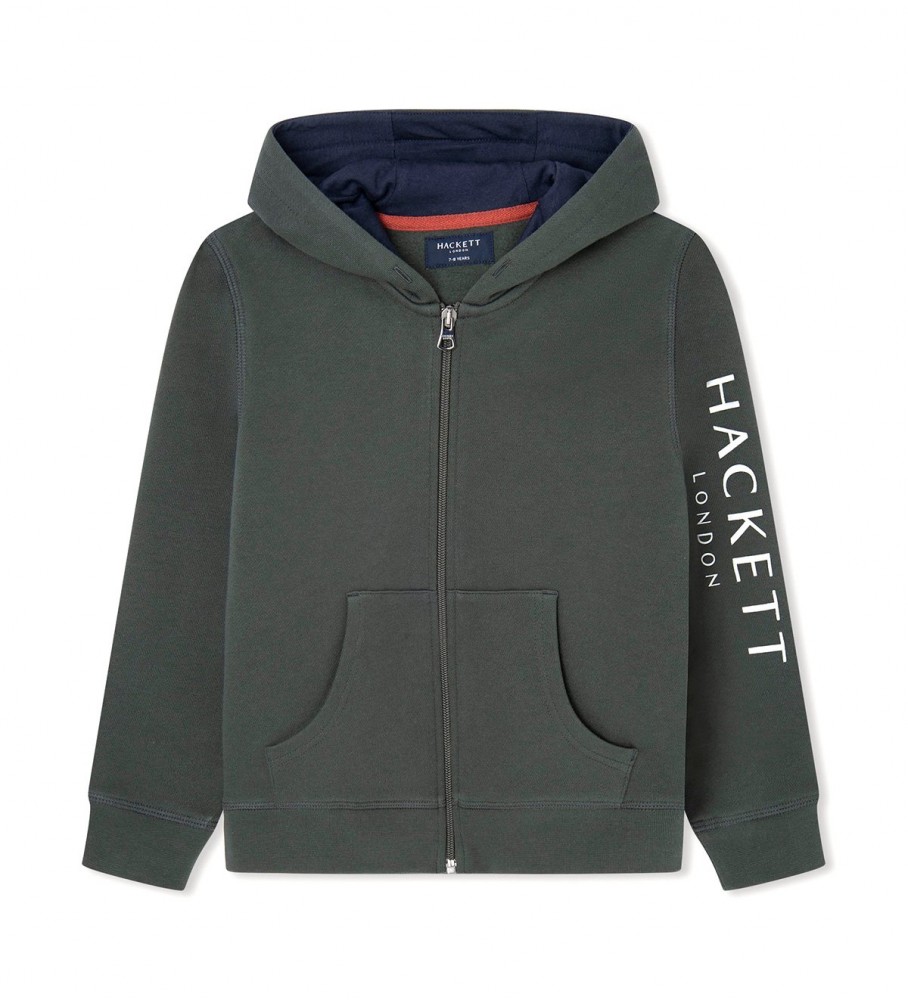 Moletom com zíper verde Hackett