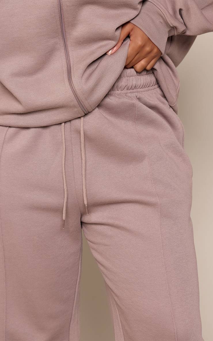 Charbon Jogging Grande Taille Taille Mi-haute Jambe Droite Avec Détails De Coutures