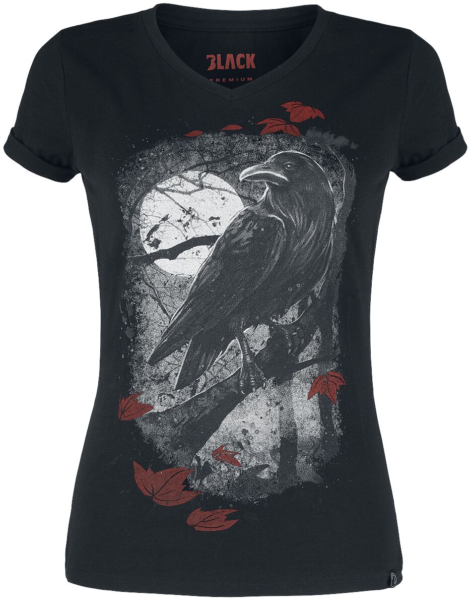 T-Shirt Avec Imprimé Corbeau | Black Premium by EMP T-Shirt Manches courtes